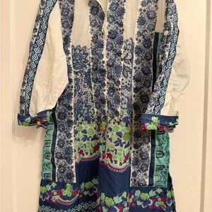 Pakistani Floral Patterned Long Sleeve Kurti